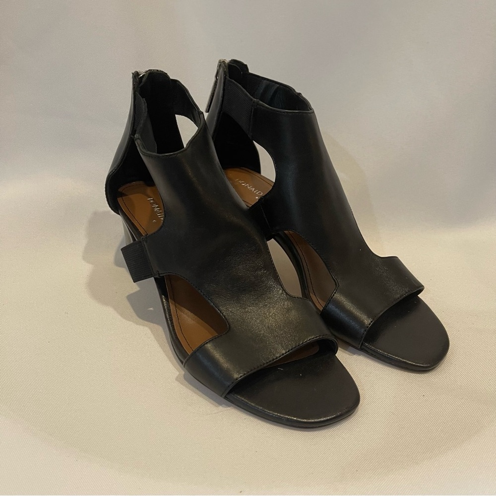 Donald J. Pliner Black Cutout Open-Toe Heel Sandals